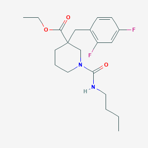 molecular formula C20H28F2N2O3 B6114793 ethyl 1-[(butylamino)carbonyl]-3-(2,4-difluorobenzyl)-3-piperidinecarboxylate 