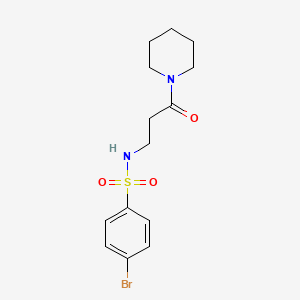 4-bromo-N-[3-oxo-3-(1-piperidinyl)propyl]benzenesulfonamide