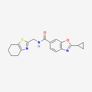molecular formula C19H19N3O2S B6114812 2-cyclopropyl-N-(4,5,6,7-tetrahydro-1,3-benzothiazol-2-ylmethyl)-1,3-benzoxazole-6-carboxamide 