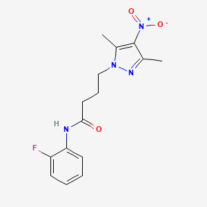 molecular formula C15H17FN4O3 B6114826 4-(3,5-dimethyl-4-nitro-1H-pyrazol-1-yl)-N-(2-fluorophenyl)butanamide 