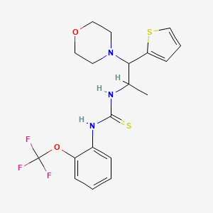 molecular formula C19H22F3N3O2S2 B611484 1-(1-吗啉代-1-(噻吩-2-基)丙烷-2-基)-3-(2-(三氟甲氧基)苯基)硫脲 CAS No. 1421584-86-2