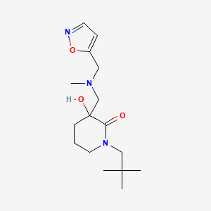 molecular formula C16H27N3O3 B6114842 1-(2,2-dimethylpropyl)-3-hydroxy-3-{[(5-isoxazolylmethyl)(methyl)amino]methyl}-2-piperidinone 