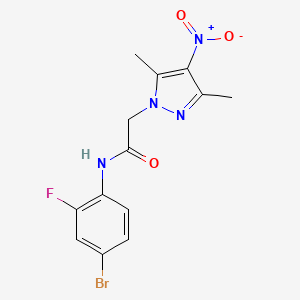 molecular formula C13H12BrFN4O3 B6114848 N-(4-bromo-2-fluorophenyl)-2-(3,5-dimethyl-4-nitro-1H-pyrazol-1-yl)acetamide 