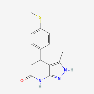 molecular formula C14H15N3OS B6114863 3-methyl-4-[4-(methylthio)phenyl]-1,4,5,7-tetrahydro-6H-pyrazolo[3,4-b]pyridin-6-one 