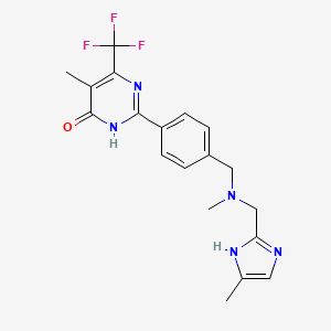 molecular formula C19H20F3N5O B6114867 5-methyl-2-[4-({methyl[(4-methyl-1H-imidazol-2-yl)methyl]amino}methyl)phenyl]-6-(trifluoromethyl)pyrimidin-4( 