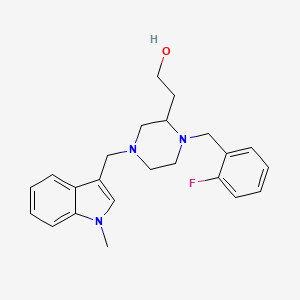 molecular formula C23H28FN3O B6114870 2-{1-(2-fluorobenzyl)-4-[(1-methyl-1H-indol-3-yl)methyl]-2-piperazinyl}ethanol 