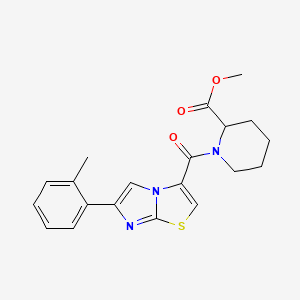 molecular formula C20H21N3O3S B6114883 methyl 1-{[6-(2-methylphenyl)imidazo[2,1-b][1,3]thiazol-3-yl]carbonyl}-2-piperidinecarboxylate 