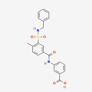 molecular formula C22H20N2O5S B6114913 3-({3-[(benzylamino)sulfonyl]-4-methylbenzoyl}amino)benzoic acid 