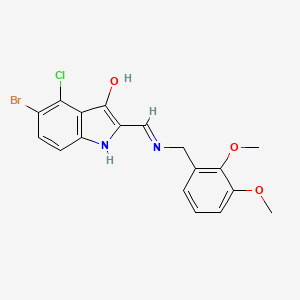 molecular formula C18H16BrClN2O3 B6114916 5-bromo-4-chloro-2-{[(2,3-dimethoxybenzyl)amino]methylene}-1,2-dihydro-3H-indol-3-one 