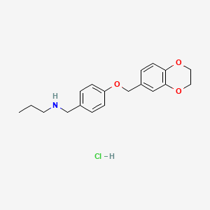 molecular formula C19H24ClNO3 B6114932 N-[4-(2,3-dihydro-1,4-benzodioxin-6-ylmethoxy)benzyl]propan-1-amine hydrochloride 