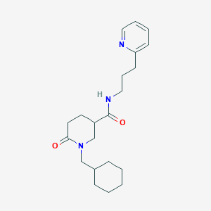 molecular formula C21H31N3O2 B6114954 1-(cyclohexylmethyl)-6-oxo-N-[3-(2-pyridinyl)propyl]-3-piperidinecarboxamide 