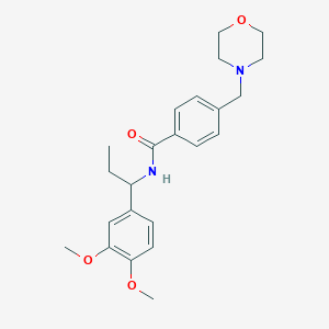 molecular formula C23H30N2O4 B6114960 N-[1-(3,4-dimethoxyphenyl)propyl]-4-(4-morpholinylmethyl)benzamide 