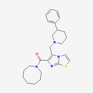 molecular formula C25H32N4OS B6114980 6-(1-azocanylcarbonyl)-5-[(3-phenyl-1-piperidinyl)methyl]imidazo[2,1-b][1,3]thiazole 