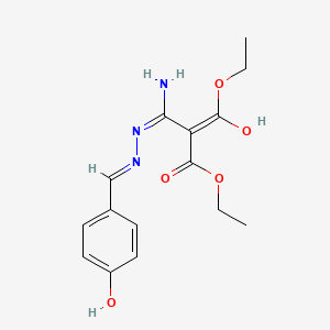 molecular formula C15H19N3O5 B6114984 diethyl {amino[2-(4-hydroxybenzylidene)hydrazino]methylene}malonate 