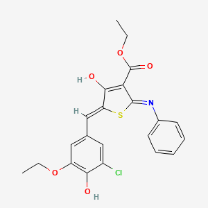 ethyl 2-anilino-5-(3-chloro-5-ethoxy-4-hydroxybenzylidene)-4-oxo-4,5-dihydro-3-thiophenecarboxylate