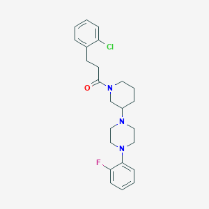 molecular formula C24H29ClFN3O B6115009 1-{1-[3-(2-chlorophenyl)propanoyl]-3-piperidinyl}-4-(2-fluorophenyl)piperazine 