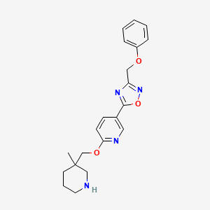 molecular formula C21H24N4O3 B6115023 2-[(3-methyl-3-piperidinyl)methoxy]-5-[3-(phenoxymethyl)-1,2,4-oxadiazol-5-yl]pyridine 