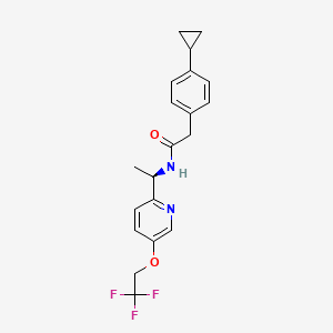 molecular formula C20H21F3N2O2 B611503 (R)-2-(4-环丙基苯基)-N-(1-(5-(2,2,2-三氟乙氧基)吡啶-2-基)乙基)乙酰胺 CAS No. 953778-63-7