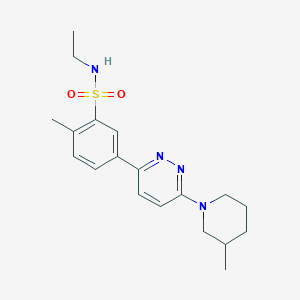 molecular formula C19H26N4O2S B6115032 N-ethyl-2-methyl-5-[6-(3-methyl-1-piperidinyl)-3-pyridazinyl]benzenesulfonamide 