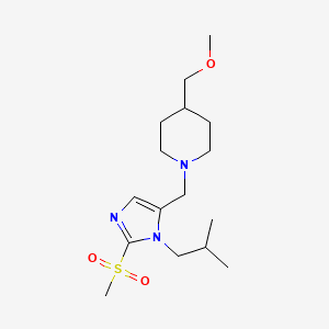 molecular formula C16H29N3O3S B6115049 1-{[1-isobutyl-2-(methylsulfonyl)-1H-imidazol-5-yl]methyl}-4-(methoxymethyl)piperidine 
