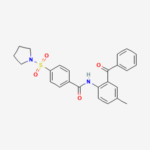 molecular formula C25H24N2O4S B6115077 N-(2-benzoyl-4-methylphenyl)-4-(1-pyrrolidinylsulfonyl)benzamide 