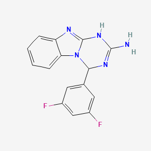 molecular formula C15H11F2N5 B6115093 4-(3,5-difluorophenyl)-1,4-dihydro[1,3,5]triazino[1,2-a]benzimidazol-2-amine 