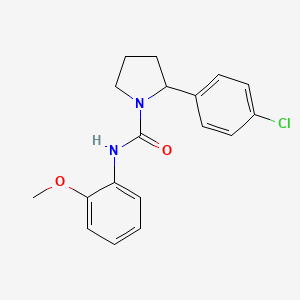 molecular formula C18H19ClN2O2 B6115096 2-(4-chlorophenyl)-N-(2-methoxyphenyl)-1-pyrrolidinecarboxamide 