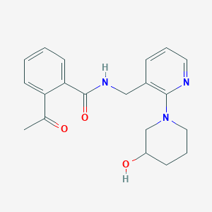 2-acetyl-N-{[2-(3-hydroxy-1-piperidinyl)-3-pyridinyl]methyl}benzamide