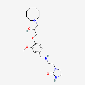 molecular formula C23H38N4O4 B6115137 1-[2-({4-[3-(1-azocanyl)-2-hydroxypropoxy]-3-methoxybenzyl}amino)ethyl]-2-imidazolidinone 