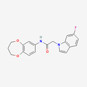 N-(3,4-dihydro-2H-1,5-benzodioxepin-7-yl)-2-(6-fluoro-1H-indol-1-yl)acetamide