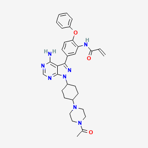 molecular formula C32H36N8O3 B611516 N-[5-[1-[4-(4-乙酰哌嗪-1-基)环己基]-4-氨基吡唑并[3,4-d]嘧啶-3-基]-2-苯氧基苯基]丙-2-烯酰胺 CAS No. 1603845-32-4