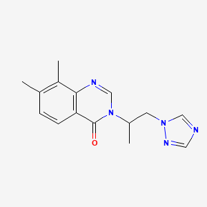 molecular formula C15H17N5O B6115202 7,8-dimethyl-3-[1-methyl-2-(1H-1,2,4-triazol-1-yl)ethyl]quinazolin-4(3H)-one 