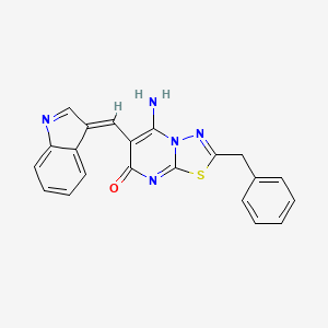 2-benzyl-5-imino-6-(1H-indol-3-ylmethylene)-5,6-dihydro-7H-[1,3,4]thiadiazolo[3,2-a]pyrimidin-7-one