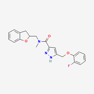 N-(2,3-dihydro-1-benzofuran-2-ylmethyl)-5-[(2-fluorophenoxy)methyl]-N-methyl-1H-pyrazole-3-carboxamide