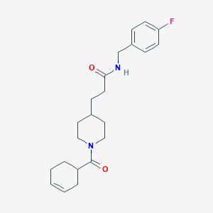 molecular formula C22H29FN2O2 B6115237 3-[1-(3-cyclohexen-1-ylcarbonyl)-4-piperidinyl]-N-(4-fluorobenzyl)propanamide 