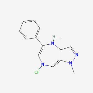 molecular formula C14H16ClN4 B611524 7-chloro-1,3a-dimethyl-5-phenyl-4H-pyrazolo[4,3-e][1,4]diazepine CAS No. 38150-37-7