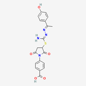 4-(3-{[{2-[1-(4-hydroxyphenyl)ethylidene]hydrazino}(imino)methyl]thio}-2,5-dioxo-1-pyrrolidinyl)benzoic acid