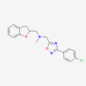 molecular formula C19H18ClN3O2 B6115287 1-[3-(4-chlorophenyl)-1,2,4-oxadiazol-5-yl]-N-(2,3-dihydro-1-benzofuran-2-ylmethyl)-N-methylmethanamine 