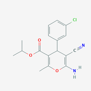 molecular formula C17H17ClN2O3 B6115298 isopropyl 6-amino-4-(3-chlorophenyl)-5-cyano-2-methyl-4H-pyran-3-carboxylate 