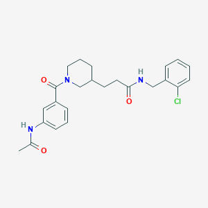 molecular formula C24H28ClN3O3 B6115306 3-{1-[3-(acetylamino)benzoyl]-3-piperidinyl}-N-(2-chlorobenzyl)propanamide 