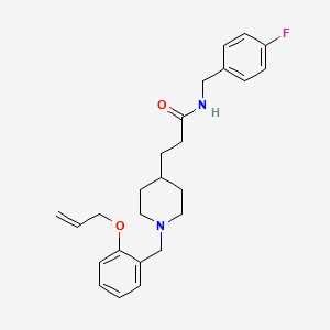 molecular formula C25H31FN2O2 B6115314 3-{1-[2-(allyloxy)benzyl]-4-piperidinyl}-N-(4-fluorobenzyl)propanamide 