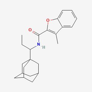 molecular formula C23H29NO2 B6115349 N-[1-(1-adamantyl)propyl]-3-methyl-1-benzofuran-2-carboxamide 