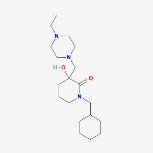 molecular formula C19H35N3O2 B6115362 1-(cyclohexylmethyl)-3-[(4-ethyl-1-piperazinyl)methyl]-3-hydroxy-2-piperidinone 