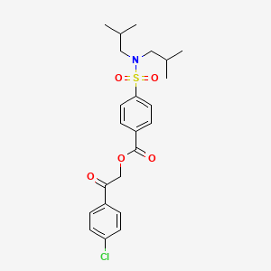 molecular formula C23H28ClNO5S B6115380 2-(4-chlorophenyl)-2-oxoethyl 4-[(diisobutylamino)sulfonyl]benzoate 
