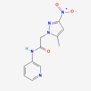 molecular formula C11H11N5O3 B6115391 2-(5-methyl-3-nitro-1H-pyrazol-1-yl)-N-pyridin-3-ylacetamide 
