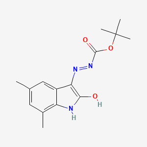 tert-butyl 2-(5,7-dimethyl-2-oxo-1,2-dihydro-3H-indol-3-ylidene)hydrazinecarboxylate