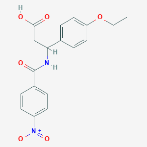 molecular formula C18H18N2O6 B6115420 3-(4-ethoxyphenyl)-3-[(4-nitrobenzoyl)amino]propanoic acid 