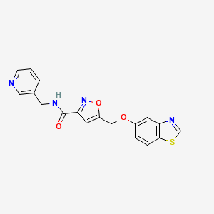 molecular formula C19H16N4O3S B6115435 5-{[(2-methyl-1,3-benzothiazol-5-yl)oxy]methyl}-N-(3-pyridinylmethyl)-3-isoxazolecarboxamide 