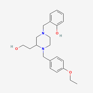 2-{[4-(4-ethoxybenzyl)-3-(2-hydroxyethyl)-1-piperazinyl]methyl}phenol