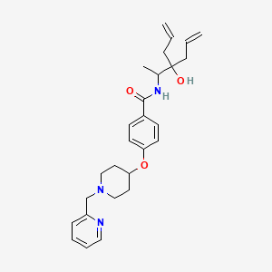 molecular formula C27H35N3O3 B6115462 N-(2-allyl-2-hydroxy-1-methyl-4-penten-1-yl)-4-{[1-(2-pyridinylmethyl)-4-piperidinyl]oxy}benzamide 